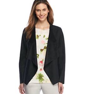 NEW The Limited jacket faux leather drape front M